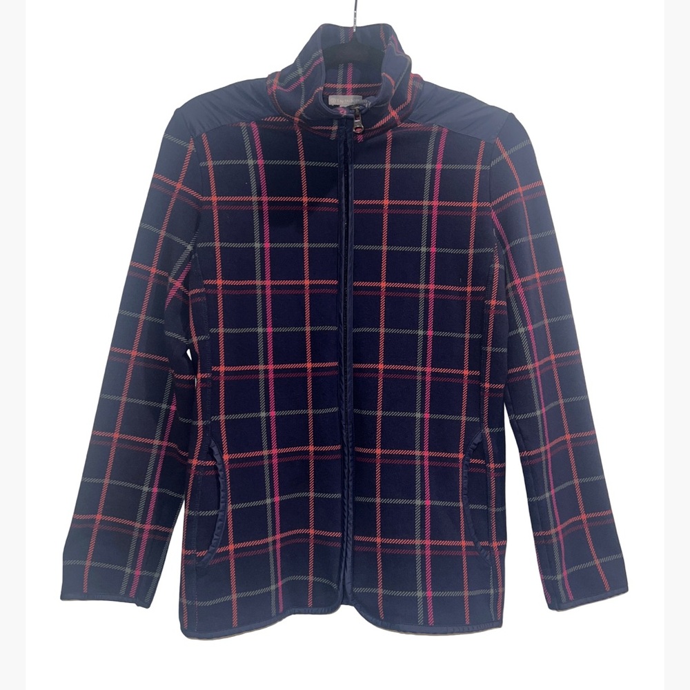 Talbots Navy and Red Plaid Jacket